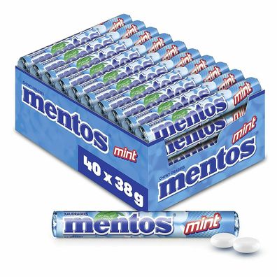 Mentos Mint Dragees Bonbons Pfefferminze Multipack Frischen Atem 40 Stück 40x38g