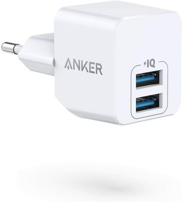 Anker PowerPort Mini Duales Wandladegerät USB-Ladegerät 2,5A iPhone iPad weiß