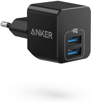 Anker PowerPort Mini Duales Wandladegerät USB-Ladegerät 2,5A iPhone iPad schwarz