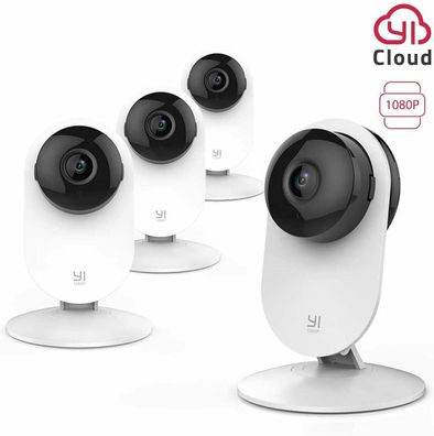 YI Home Camera 1080p Wi-Fi Smart Home Überwachungskamera Indoor weiß 4er Pack