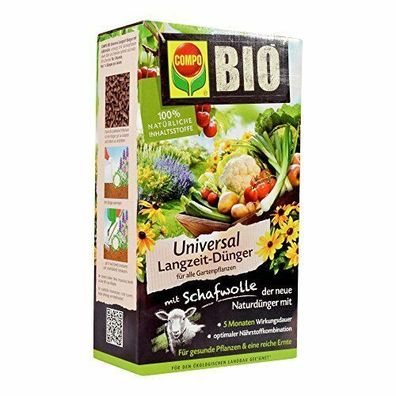 Compo Bio Universal Langzeit Dünger Naturdünger Schafwolle Gartenpflanzen 2 kg