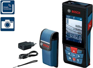 Bosch Professional Laser Entfernungsmesser GLM 120 C Bluetooth USB Schutztasche