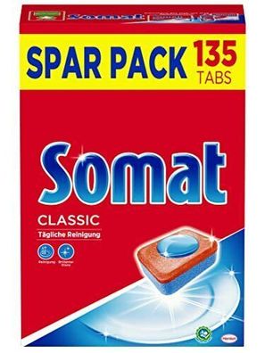 Somat Classic Spülmaschinentabs Sparpack Geschirrspül Tabs Extra-Kraft 135 Stück