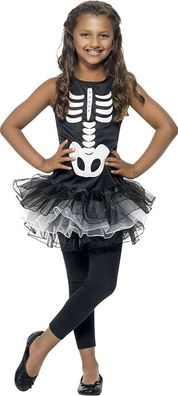 Smiffys Skelett Kostüm Tutu-Kleid Kinderkostüm Karneval Halloween Größe S