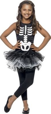Smiffys Skelett Kostüm Tutu-Kleid Kinderkostüm Karneval Halloween Größe M