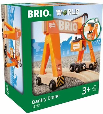 BRIO World 33732 Container-Verladekran Holzeisenbahn Kleinkindspielzeug
