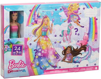 Barbie GJB72 Dreamtopia Adventskalender Puppe Zubehör Spielzeug ab 3 Jahren