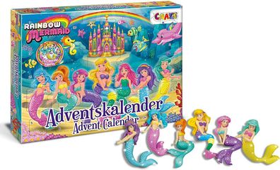 Craze 24713 Adventskalender Rainbow Mermaid Meerjungfrau Spielzeug ab 3 Jahren