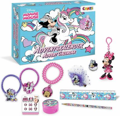 Craze 24669 Adventskalender Minnie Mouse Überraschung Spielzeug Kinder 3 Jahre