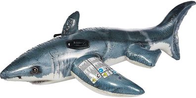 Intex 57525 Großer Weißer Hai Aufblasbar Reittier Luftmatratze 173 x 107 cm