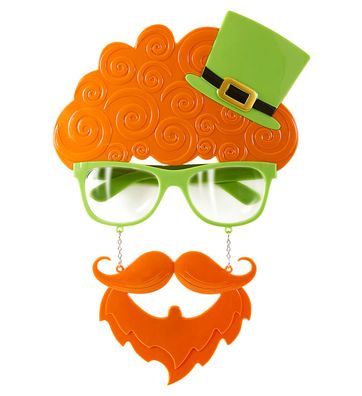 Brille St. Patricks Day Brille mit Schnauzbart