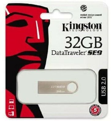 Kingston DataTraveler SE9 USB 2.0 Stick 32GB Speicherstick PC Laptop silber