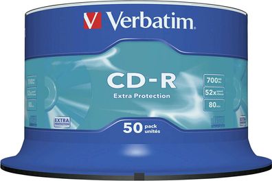 Verbatim CD-R Extra Protection 700 MB 52x Speed Disk Rohling 50er Spindel