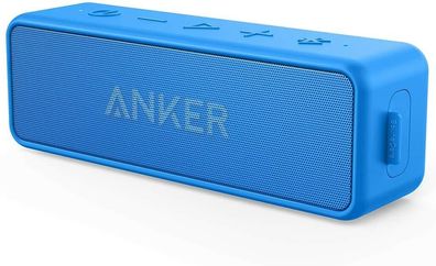 Anker SoundCore 2 Bluetooth Lautsprecher IPX5 24h Akku iPhone Android Blau