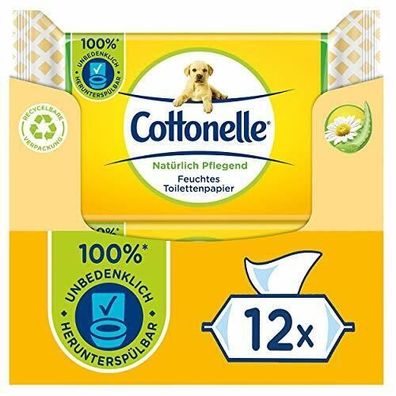 Cottonelle Toilettenpapier Klopapier Feucht Sanft Kamille 12 Packungen 42 Blatt