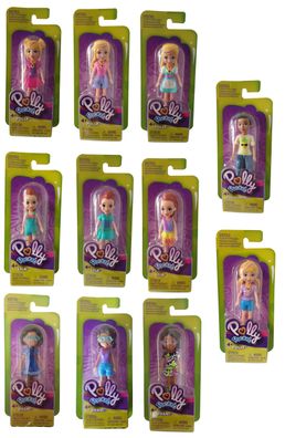 Mattel Polly Pocket 11er-Set Minipuppen verschiedene Outfits, Charaktere, Styles