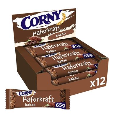 Corny Haferkraft Kakao Haferriegel Ballaststoffquelle Riegel 12 x 65g 12er Pack