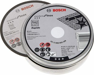 Bosch Professional Trennscheibe Inox Rapido WA 60 T BF Ø 115 mm 10er Pack