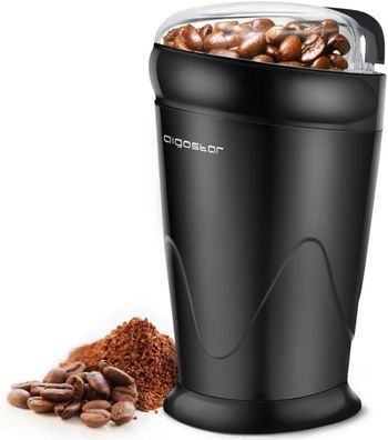 Aigostar Elektrische Kaffeemühle One-Touch-Bedienung Edelstahlmesser 150 Watt