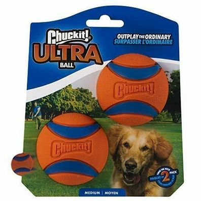 Chuckit! Ultra Ball Medium Hundeball Hundespielzeug Schwimmfähig 6,5 cm 2 Bälle