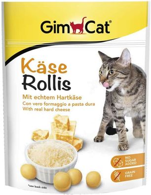 GimCat Käse Rollis Getreidefreier Katzensnack Hartkäse Katzen Leckerli 6 x 140 g