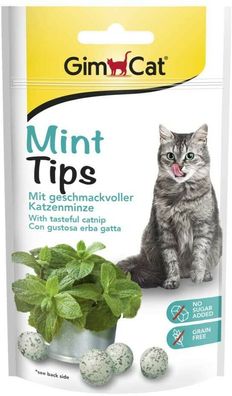 GimCat Mint Tips Getreidefreier Katzensnack Katzenminze Katzen Leckerli 8 x 40 g