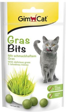 GimCat Gras Bits Getreidefreier Katzensnack Katzengras Vitamine Leckerli 8 x 40g