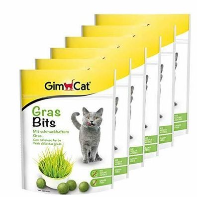 GimCat Gras Bits Katzensnack Katzenfutter Getreidefrei Vitaminreich 6 x 140 g