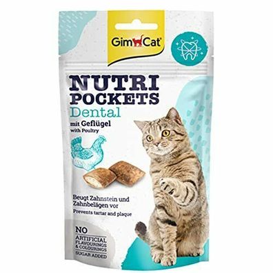 GimCat Nutri Pockets Dental Katzensnack Zahnschutz Funktionale Inhaltsstoffe 60g