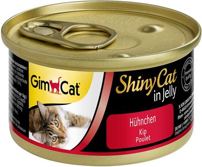 GimCat ShinyCat in Jelly Hühnchen Gelee Katzenfutter Nassfutter 24 x 70 g