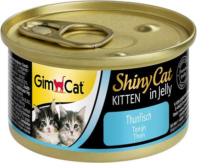 GimCat ShinyCat Kitten in Jelly Thunfisch Katzenfutter Nassfutter 24 x 70g