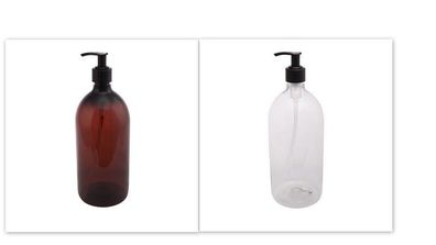 Apothekerflasche, Spülmittel, Lotion Behälter, braun und klar, 500 ml. PLINT