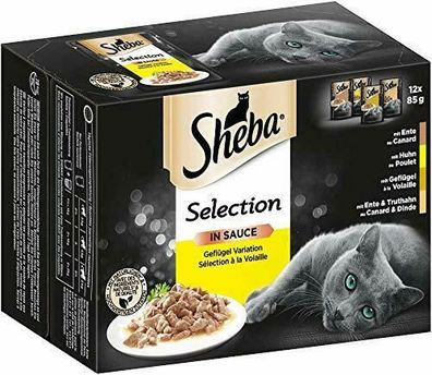 Sheba Selection In Sauce Katzenfutter Nassfutter Geflügel Variation 48 x 85 g