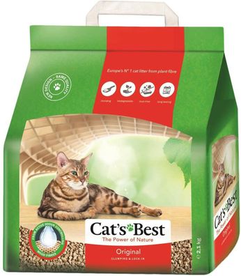 Cat's Best Original Plus Katzenstreu Ökologisch Pflanzenfasern Klumpend 2,1 kg