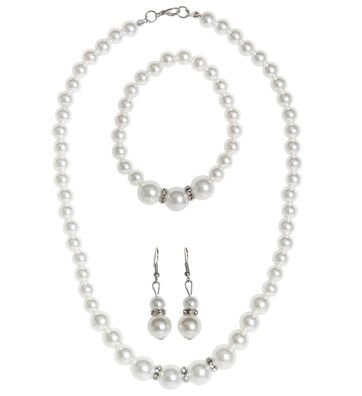 20er Perlenkette Armband und Ohrringe