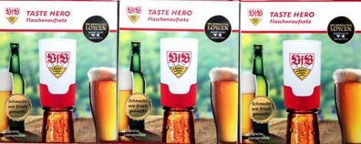 3x VfB Stuttgart Bier-Aufbereiter passend für Glas- PET-Flaschen Taste Hero NEU
