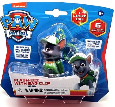 Paw Patrol Flash-EEZ with Bag Clip mit LED Figur Rocky