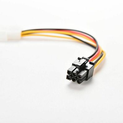10X 6 pin PCIe auf 4 pin Molex Grafikkarte Stromkabel PCIe Stromadapter Kabel PC