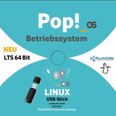 LINUX POP OS 22.04 LTS 64 Bit, USB-Stick, POP OS komplettes Betriebssystem