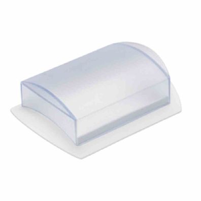 Tisch-Butterdose Kunststoff 15,8 x 11 x 5,5 cm, weiß/ transparent