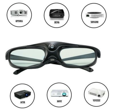 Active Shutter Wiederaufladbare 3D-Brille für BenQ Acer Optoma All DLP 3D Beamer