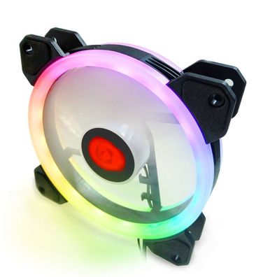 3 * RGB Gehaeuseluefter Game Max 120mm PC Gehäuse Lüfter 7 Farben LED Ring DE