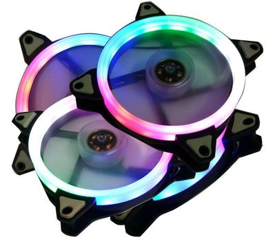 1X 120mm 15 LEDs Bunte Gehäuse-Lüfter/ Fan transparent 12cm multi-color