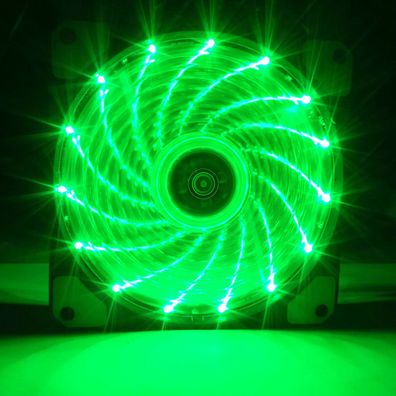 2X 120mm LED Gehäuse-Lüfter / Fan transparent 12cm ----Grün
