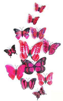 12x 3D Wandaufkleber Schmetterling Tattoo zwei seitig kein ein seitig echt 3D #2