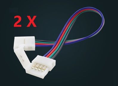 2 X LED Verbinder Schnell RGB Strip 4 Pin 0,1m 10 cm Meter Kabel Verlängerung