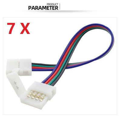 7 X LED Verbinder Schnell RGB Strip 4 Pin 0,1m 10 cm Meter Kabel Verlängerung