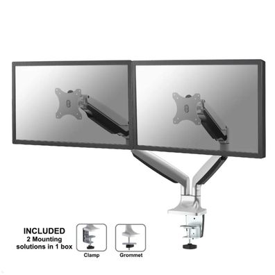 Neomounts Select NM-D750D Dual-Monitor Tischhalter höhenverstellbar bis 32 Zoll, silb
