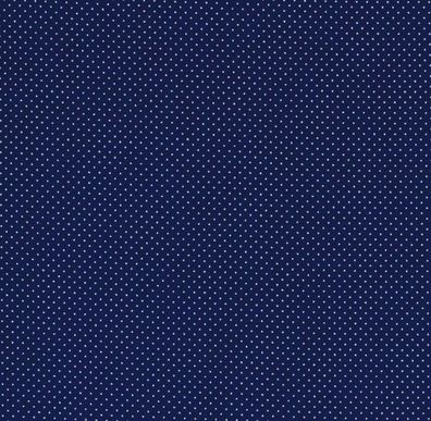 Westfalenstoffe Baumwolle dunkel blau kleine weiße Punkte 25cm x 150cm Weimar Capri