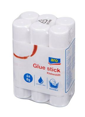 6 x aro Klebestifte Glue stick 8 oder 21 g waschbar lösungsmittelfrei NEU OVP